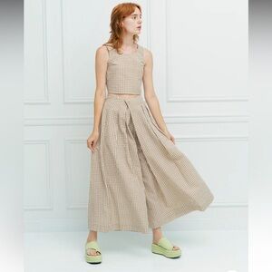 Rujuta Sheth Frida Pants in Tawny Check, Size M